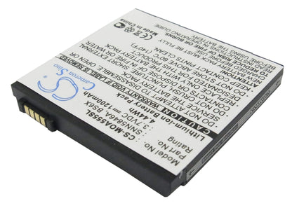 3.7V, 1200mAh, Li-ion Battery fits Motorola, Calgary, Devour A555, 4.44Wh
