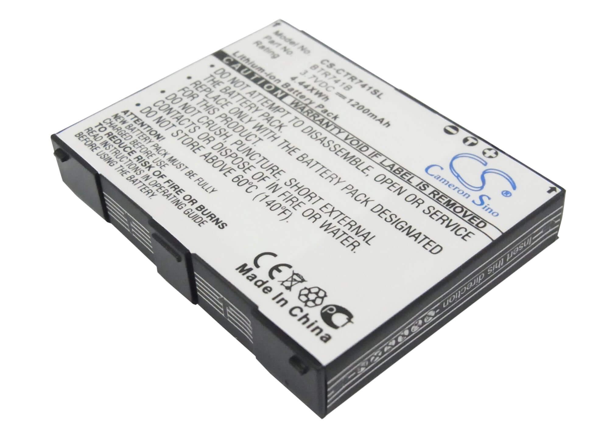 3.7V, 1200mAh, Li-ion Battery fits Verizon, Gzone C731 Rock, 4.44Wh