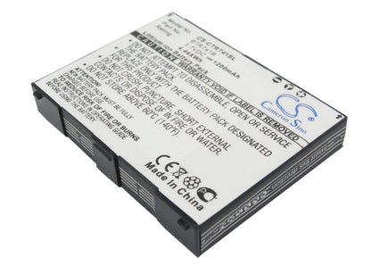 3.7V, 1200mAh, Li-ion Battery fits Casio, Gzone Brigade, Gzone Brigade C741, 4.44Wh
