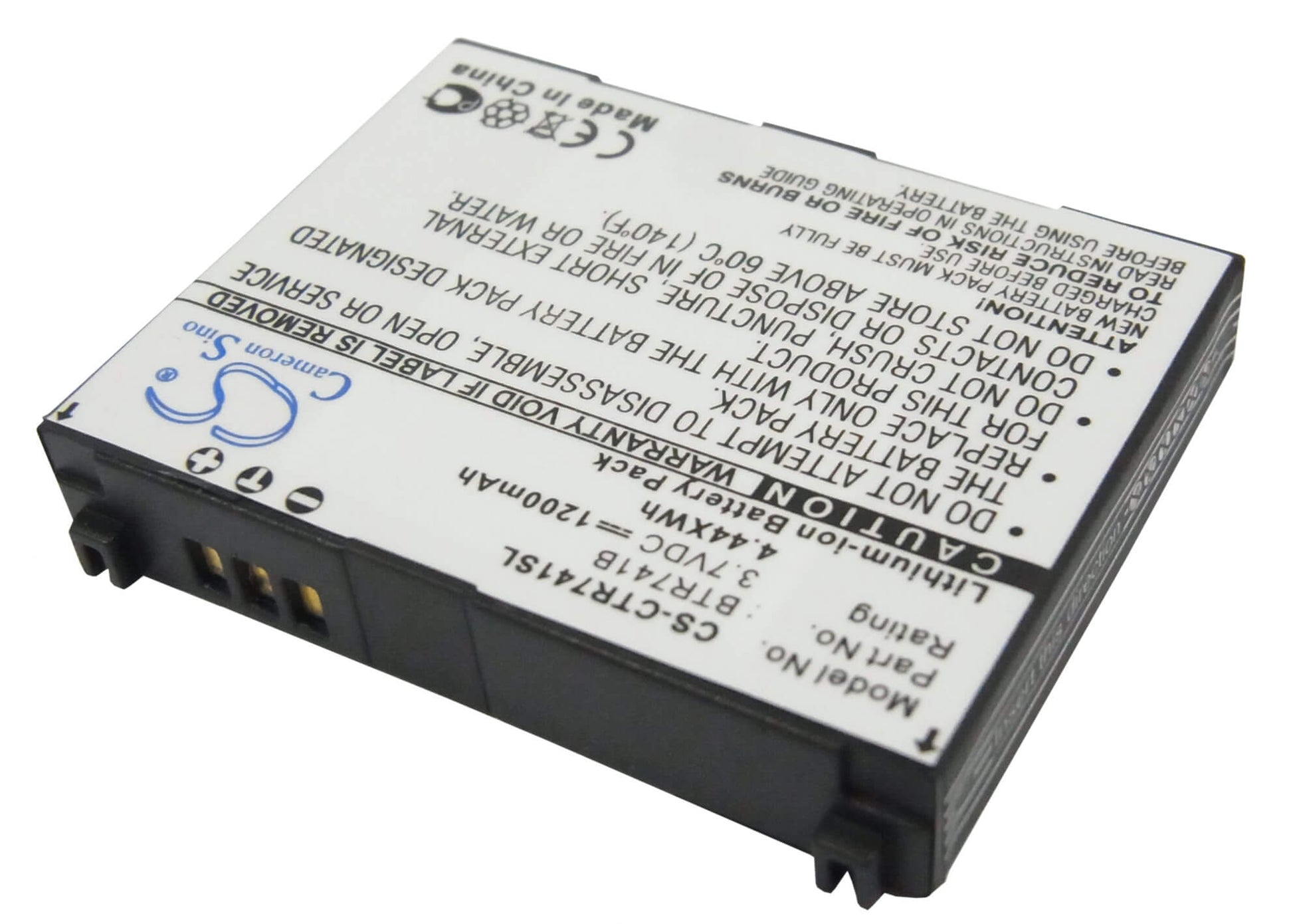 3.7V, 1200mAh, Li-ion Battery fits Casio, Gzone Brigade, Gzone Brigade C741, 4.44Wh