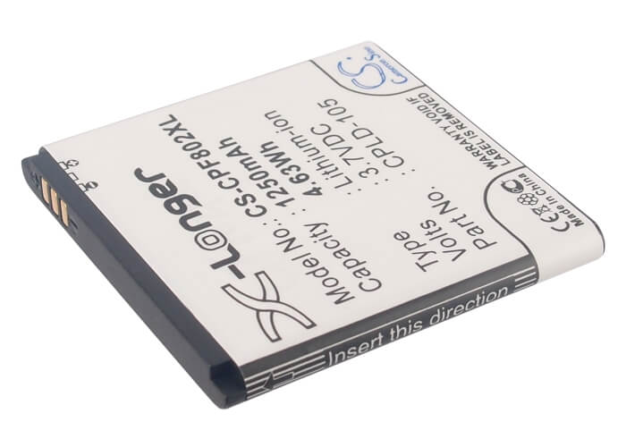 3.7V, 1250mAh, Li-ion Battery fits Coolpad, 8020+, 4.625Wh