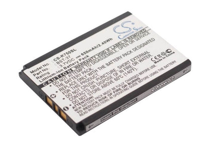 3.7V, 650mAh, Li-ion Battery fits Sony Ericsson, D750, D750i, 2.405Wh