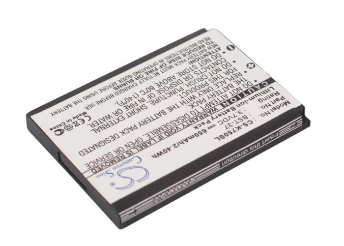 3.7V, 650mAh, Li-ion Battery fits Sony Ericsson, D750, D750i, 2.405Wh