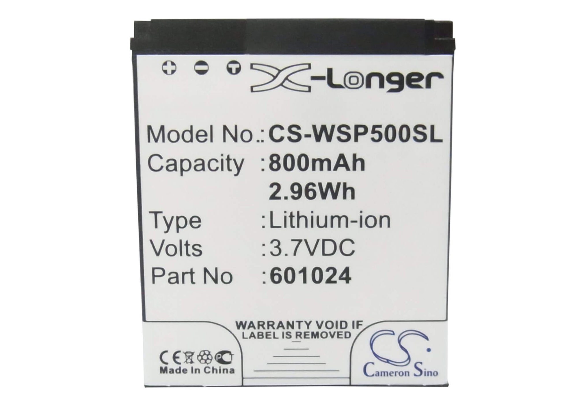3.7V, 800mAh, Li-ion Battery fits Swissvoice, Mp50, 2.96Wh