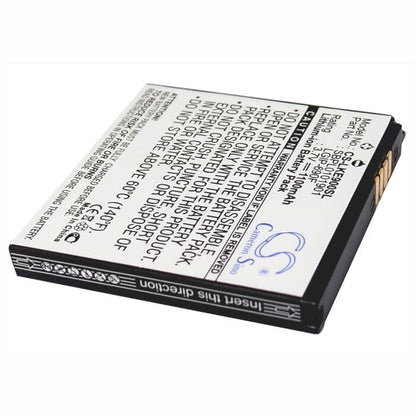 3.7V, 1100mAh, Li-ion Battery fits Lg, C900, C900k, 4.07Wh