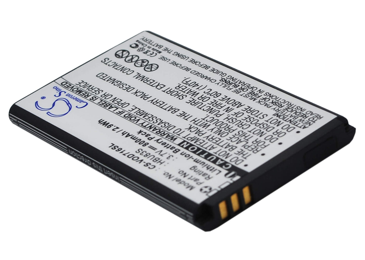 3.7V, 800mAh, Li-ion Battery fits Vodafone, 715, 716, 2.96Wh