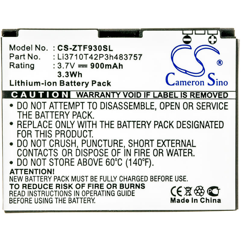 3.7V, 900mAh, Li-ion Battery fits Verizon, Adamant, F450, 3.33Wh