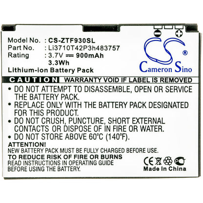3.7V, 900mAh, Li-ion Battery fits Telstra, Bubble Touch, E810, 3.33Wh