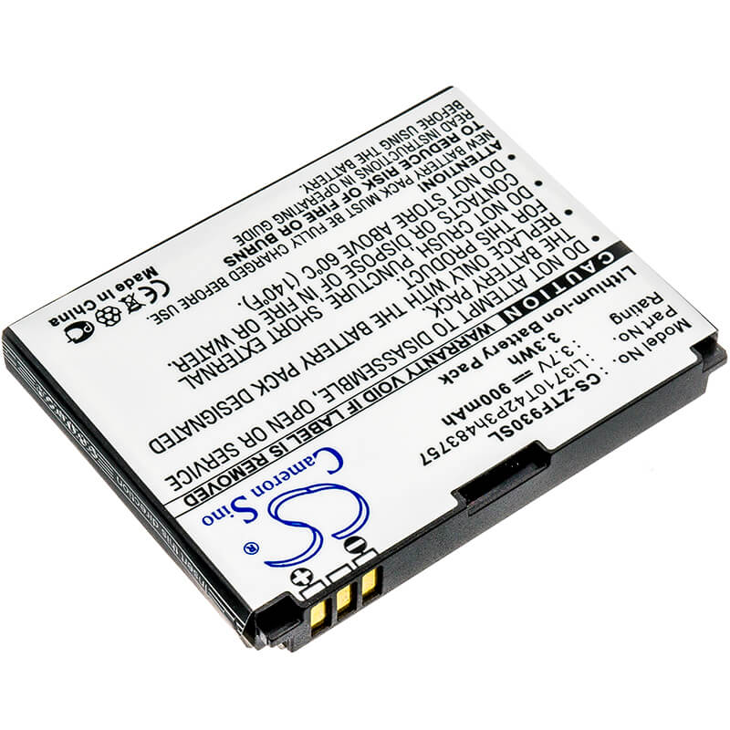 3.7V, 900mAh, Li-ion Battery fits At&t, Z431, 3.33Wh