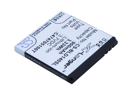 3.7V, 900mAh, Li-ion Battery fits Blu, D140, D141s, 3.33Wh