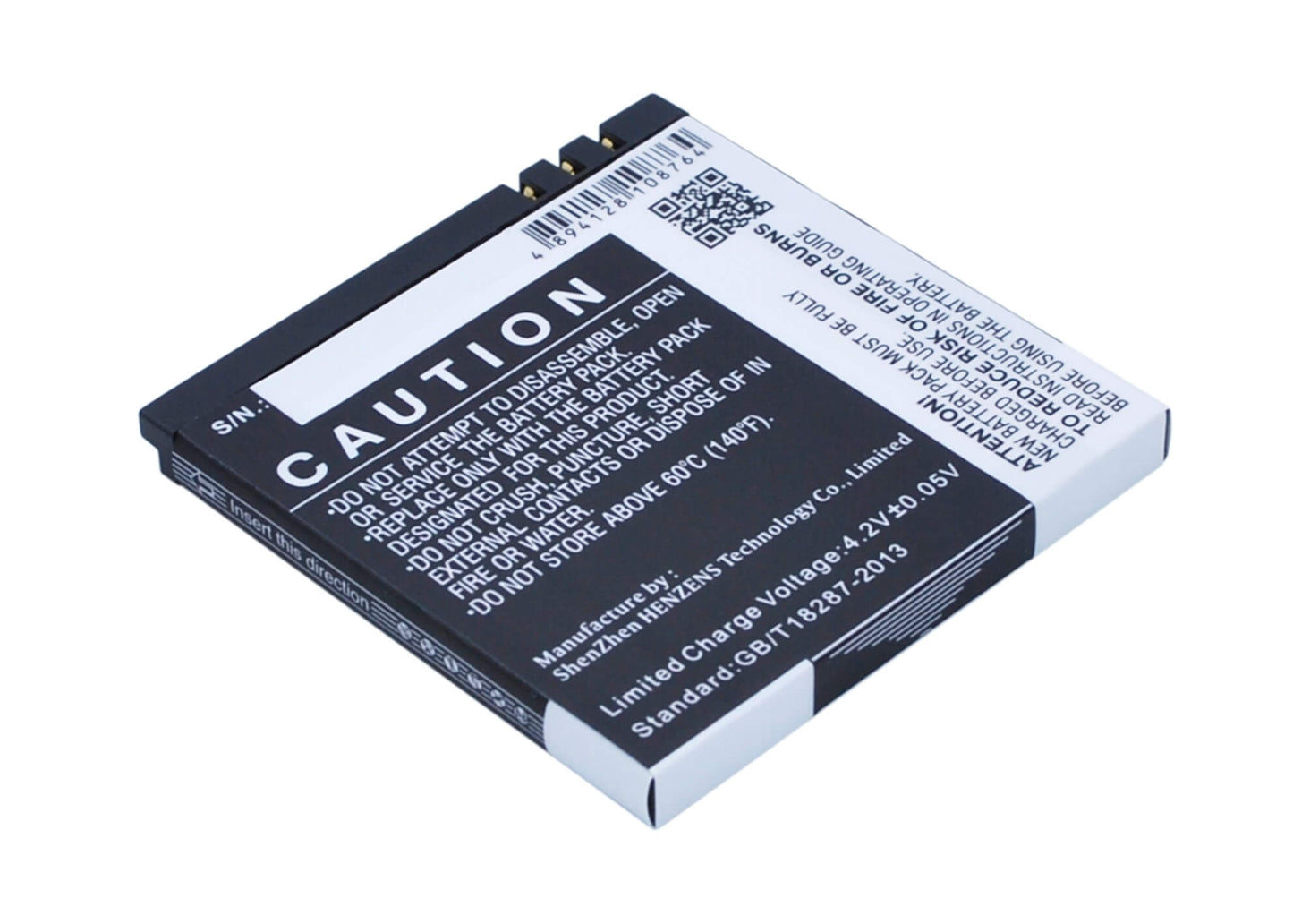 3.7V, 900mAh, Li-ion Battery fits Blu, D140, D141s, 3.33Wh