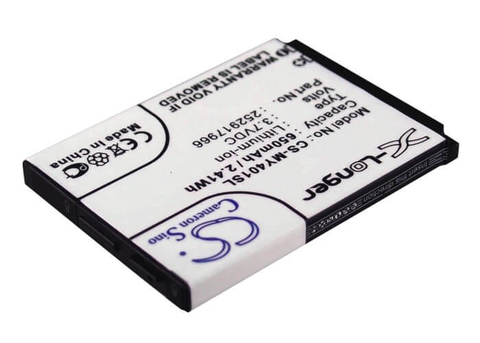 3.7V, 650mAh, Li-ion Battery fits Sagem, My401c, My-401c, 2.405Wh