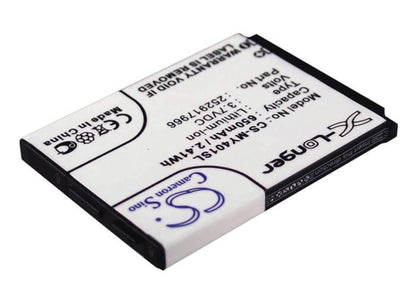 3.7V, 650mAh, Li-ion Battery fits Sagem, My401c, My-401c, 2.405Wh