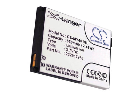 3.7V, 650mAh, Li-ion Battery fits Sagem, My401c, My-401c, 2.405Wh
