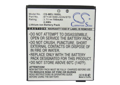 3.7V, 700mAh, Li-ion Battery fits Emporia, Elson Es1, 2.59Wh