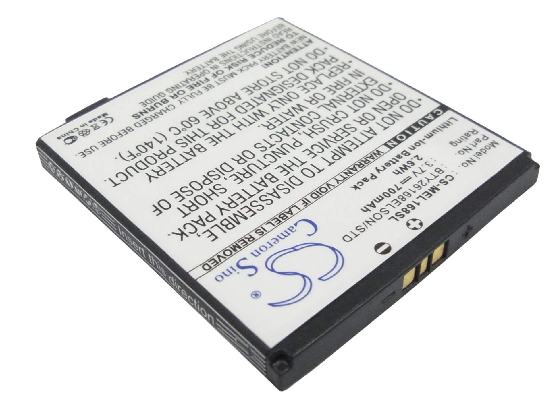 3.7V, 700mAh, Li-ion Battery fits Mobistel, Es1, 2.59Wh