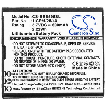 3.7V, 600mAh, Li-ion Battery fits Bea-fon, Sl495, Sl595, 2.22Wh