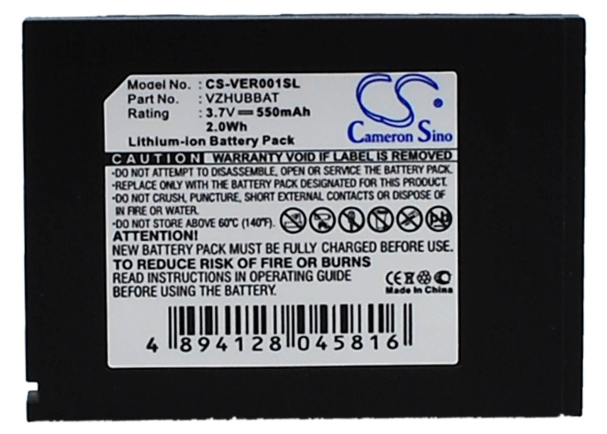 3.7V, 550mAh, Li-ion Battery fits Verizon, Hub, 2.035Wh