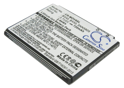 3.7V, 720mAh, Li-ion Battery fits Motorola, Moto Jewel, Moto U8, 2.664Wh