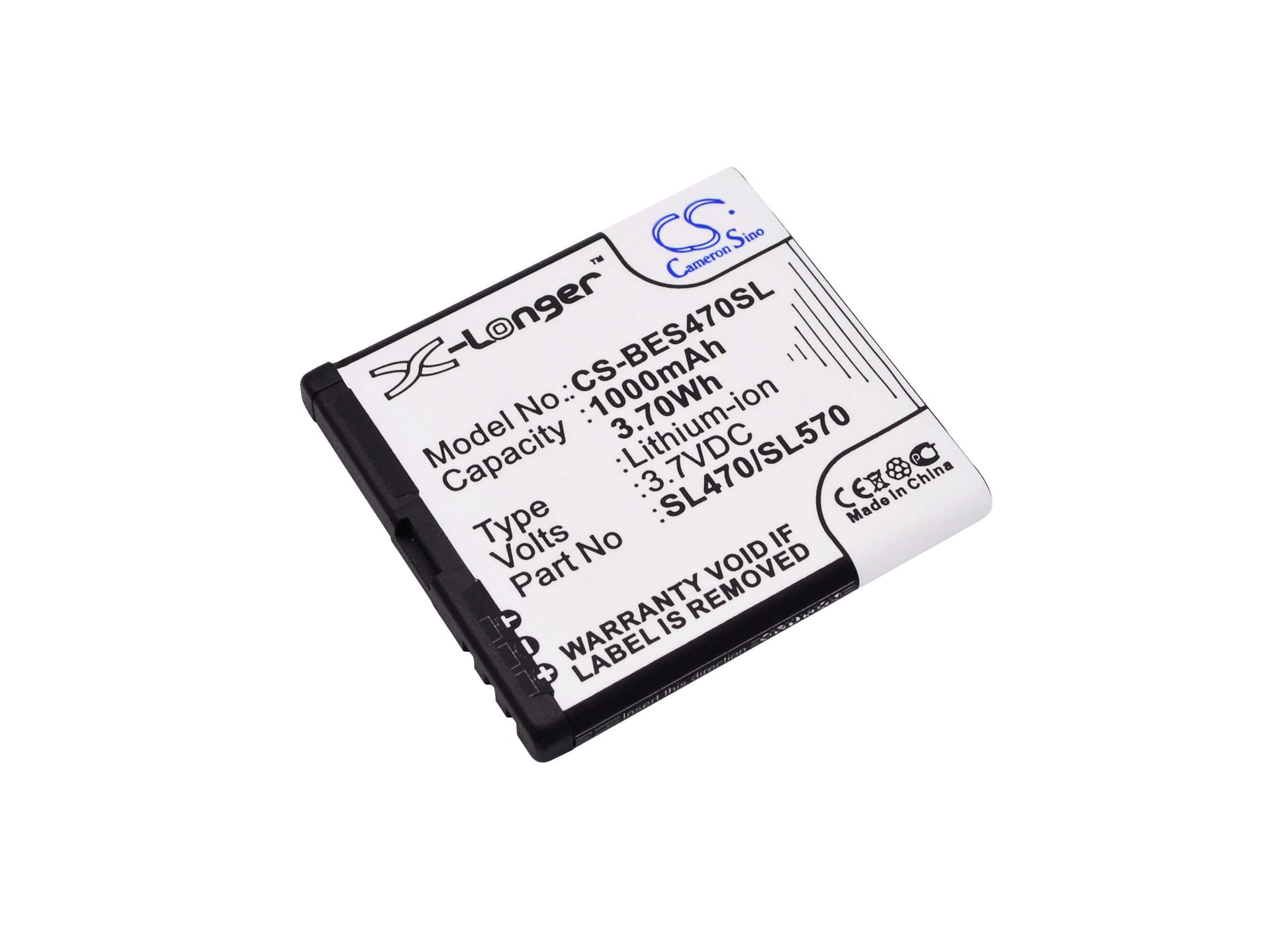 3.7V, 1000mAh, Li-ion Battery fits Bea-fon, Sl470, Sl570, 3.7Wh