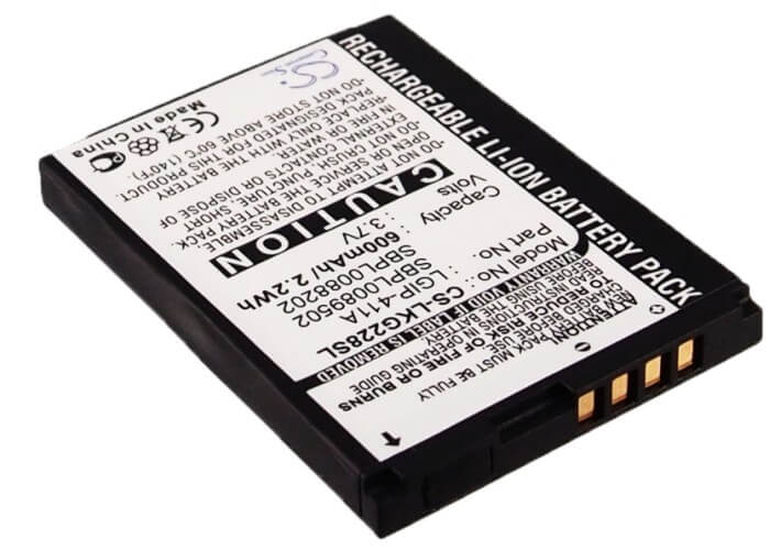 3.7V, 600mAh, Li-ion Battery fits Lg, Cg180, Cg810, 2.22Wh