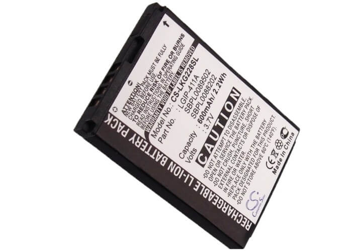3.7V, 600mAh, Li-ion Battery fits Lg, Cg180, Cg810, 2.22Wh