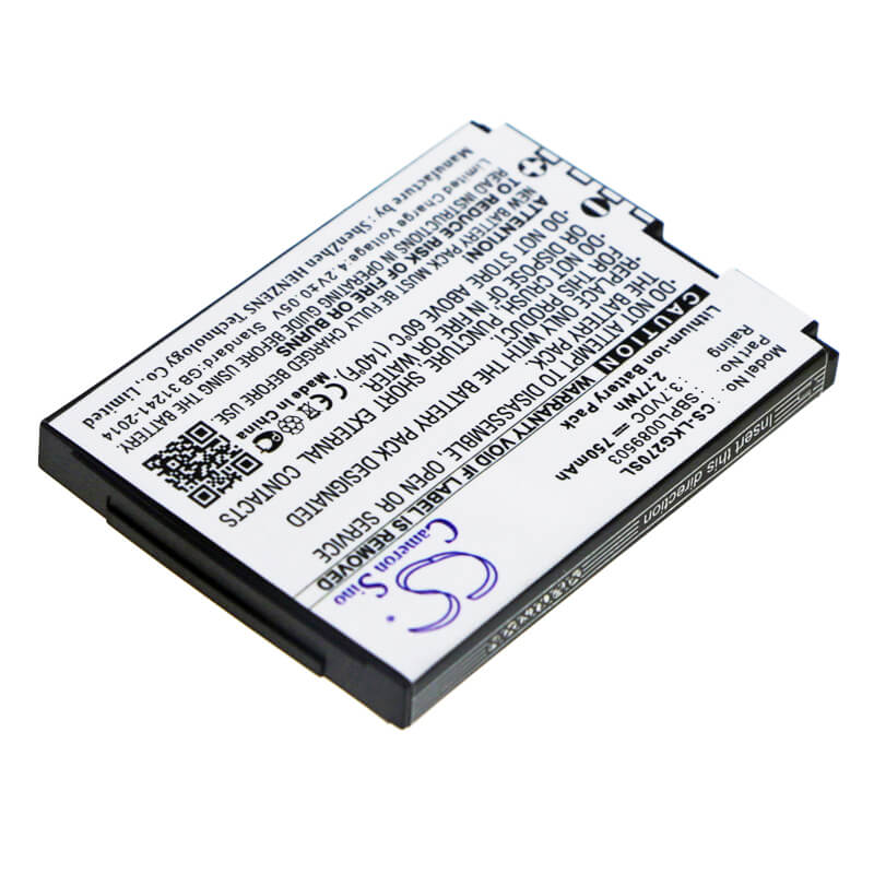 3.7V, 750mAh, Li-ion Battery fits Lg, Kg270, Kg275, 2.775Wh
