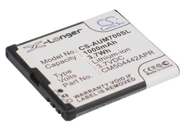 3.7V, 1000mAh, Li-ion Battery fits Amplicomms, Powertel M6900, Powertel M7000, 3.7Wh