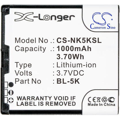 3.7V, 1000mAh, Li-ion Battery fits Explay, Q232, Q233, 3.7Wh