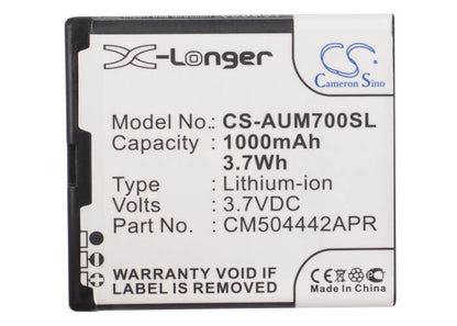 3.7V, 1000mAh, Li-ion Battery fits Voca, V530, 3.7Wh