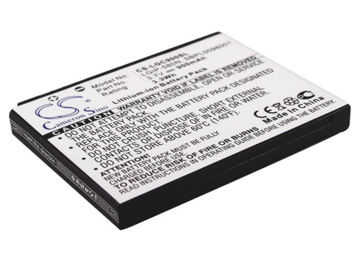 3.7V, 900mAh, Li-ion Battery fits Lg, Arena Gt950, Bliss Ux700, 3.33Wh