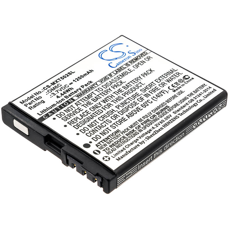 3.7V, 1200mAh, Li-ion Battery fits Motorola, Greco, Quench Xt5, 4.44Wh