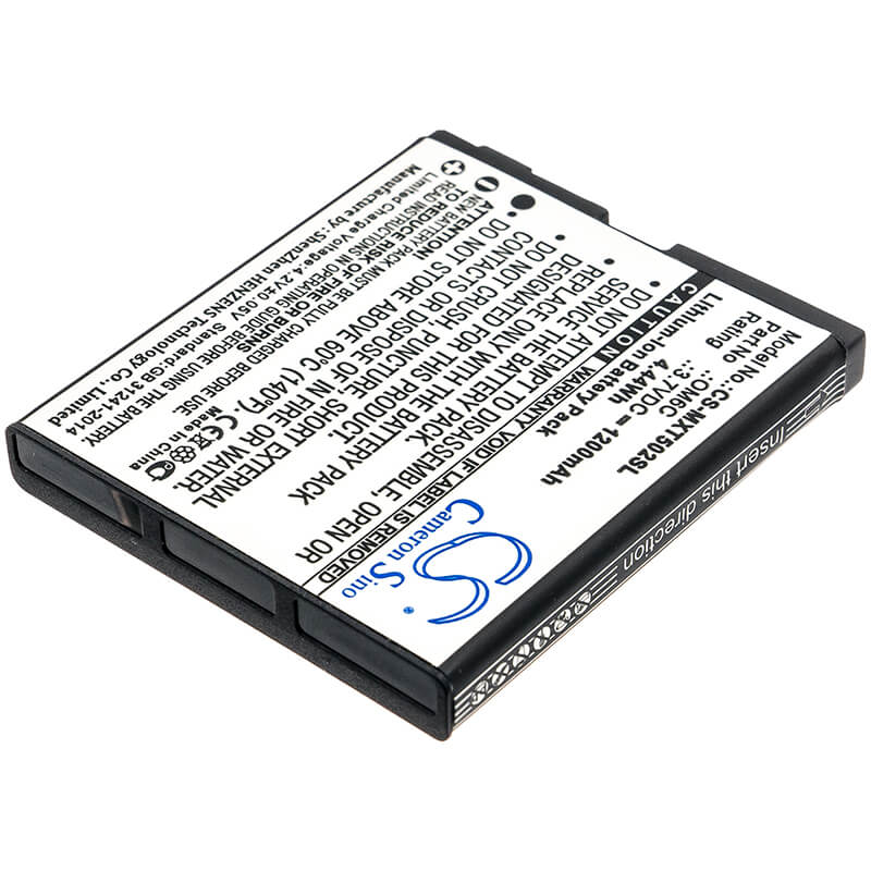 3.7V, 1200mAh, Li-ion Battery fits Motorola, Greco, Quench Xt5, 4.44Wh