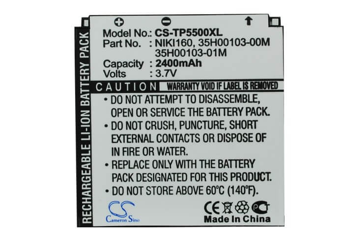 3.7V, 2200mAh, Li-ion Battery fits T-mobile, Mda Touch Plus, 8.14Wh
