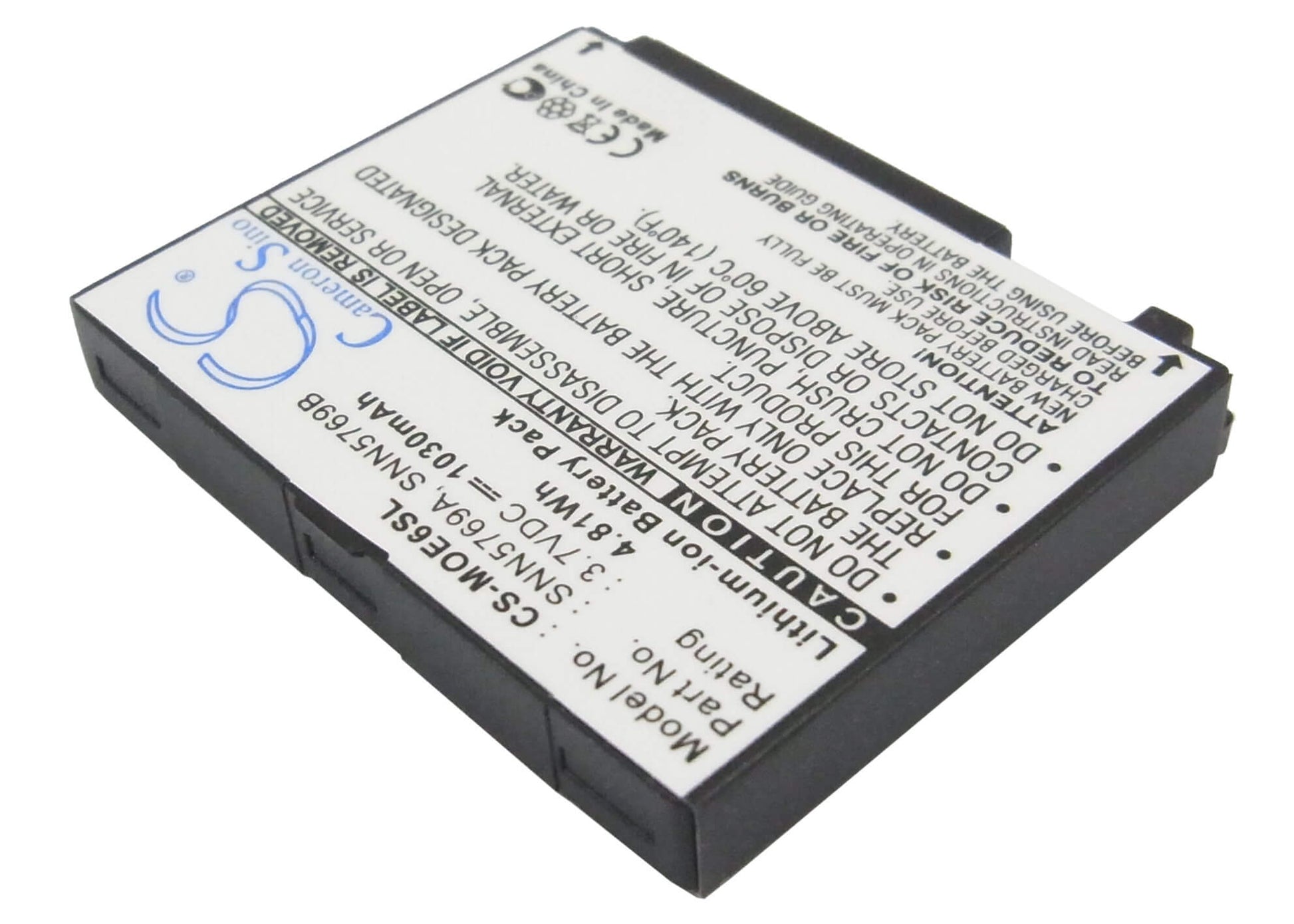 3.7V, 1030mAh, Li-ion Battery fits Motorola, Motorokr E6, 3.811Wh