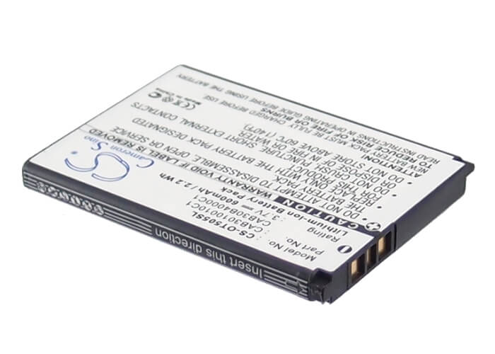 3.7V, 600mAh, Li-ion Battery fits Alcatel, Gyari, One Touch 108, 2.22Wh