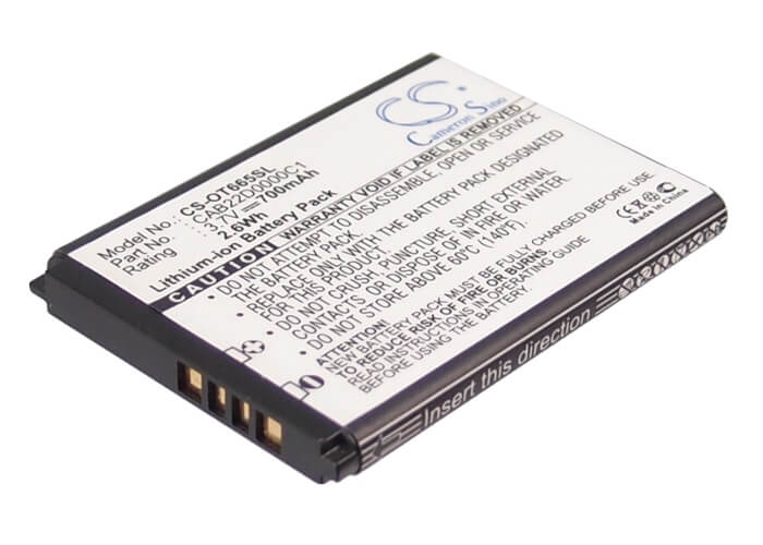 3.7V, 700mAh, Li-ion Battery fits T-mobile, Accord, 2.59Wh