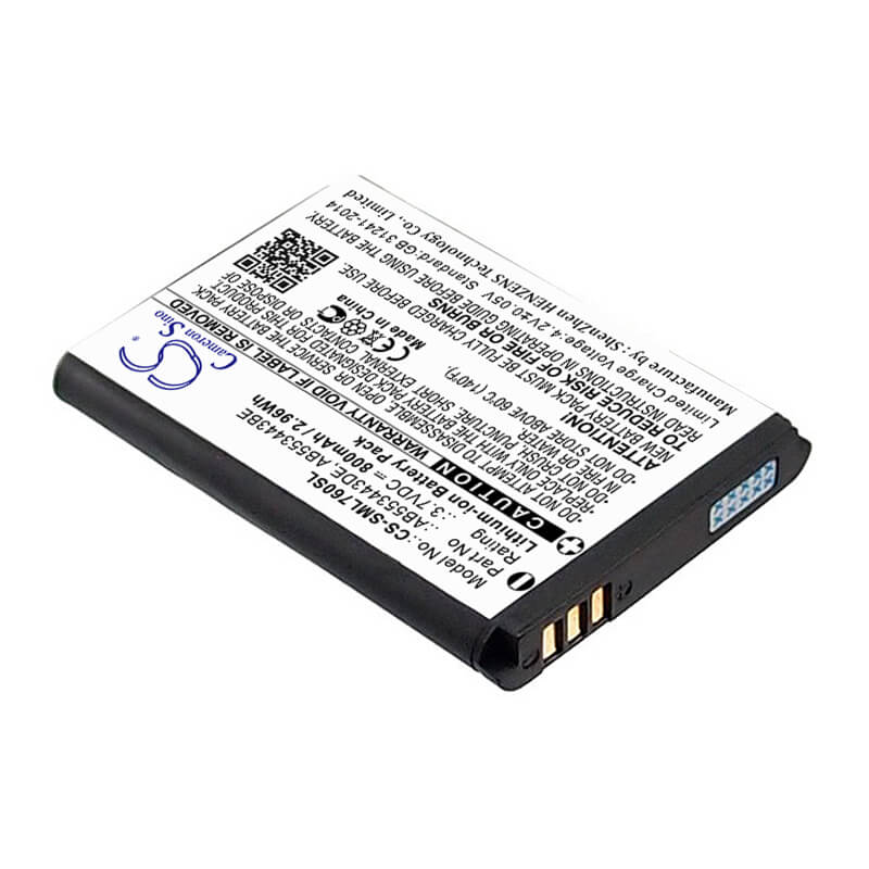 3.7V, 800mAh, Li-ion Battery fits Samsung, Sgh-l760, Sgh-l768, 2.96Wh