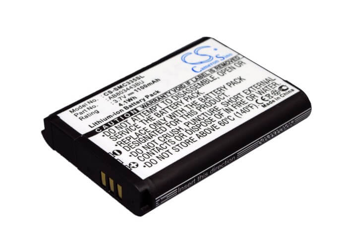 3.7V, 1100mAh, Li-ion Battery fits Samsung, Gt-c3350, Solid Xcover, 4.07Wh
