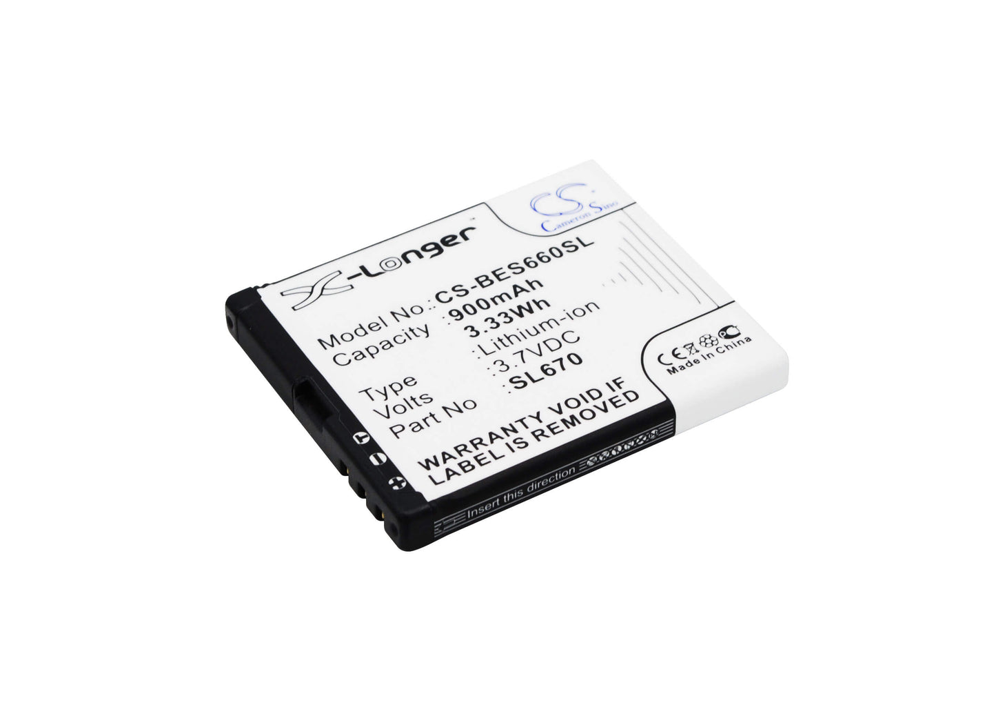 3.7V, 900mAh, Li-ion Battery fits Myphone, Flip 3, Flip Iii, 3.33Wh