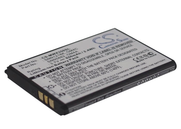 3.7V, 650mAh, Li-ion Battery fits Motorola, Ex210, Ex211, 2.405Wh