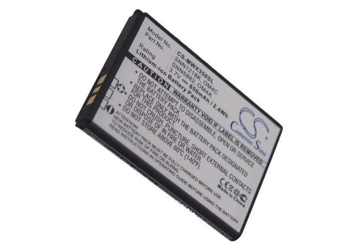 3.7V, 650mAh, Li-ion Battery fits Motorola, Ex210, Ex211, 2.405Wh