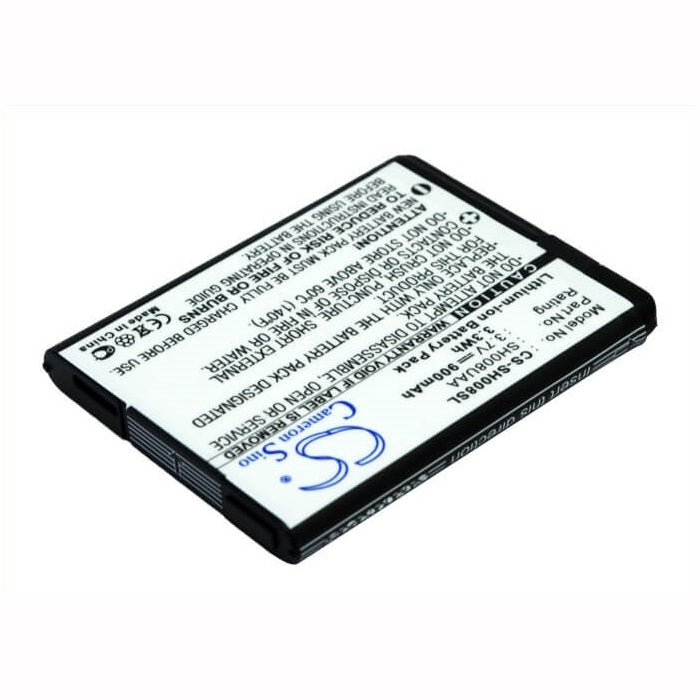 3.7V, 900mAh, Li-ion Battery fits Sharp, Aquos Shot Sh008, Sh008, 3.33Wh