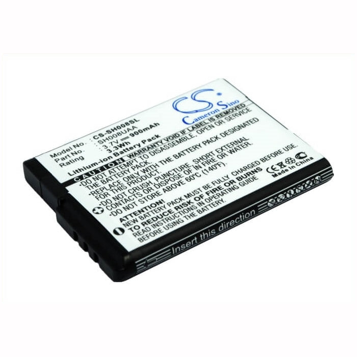 3.7V, 900mAh, Li-ion Battery fits Sharp, Aquos Shot Sh008, Sh008, 3.33Wh