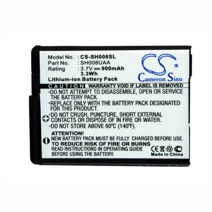 3.7V, 900mAh, Li-ion Battery fits Sharp, Aquos Shot Sh008, Sh008, 3.33Wh