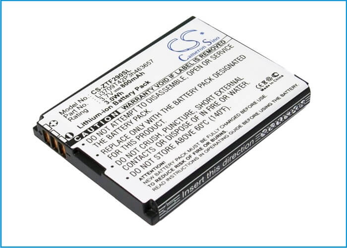 3.7V, 800mAh, Li-ion Battery fits T-mobile, Vairy Touch 2, Vairy Touch Ii, 2.96Wh