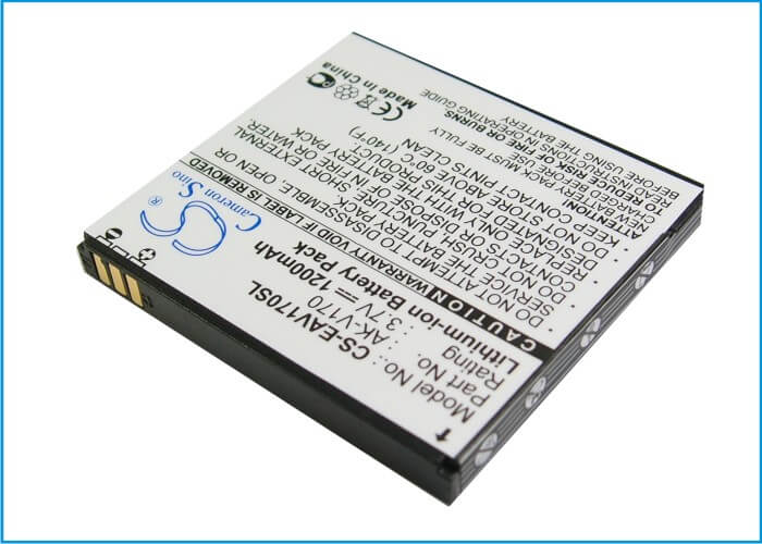 3.7V, 1200mAh, Li-ion Battery fits Emporia, Ak-v170, Life+, 4.44Wh