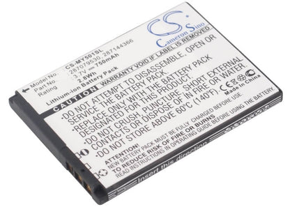 3.7V, 750mAh, Li-ion Battery fits Vodafone, 226, 526, 2.775Wh