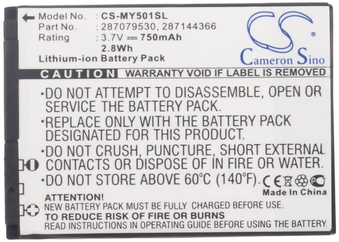 3.7V, 750mAh, Li-ion Battery fits Vodafone, 226, 526, 2.775Wh