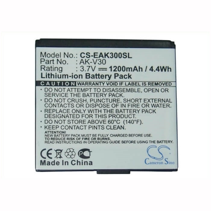 3.7V, 1100mAh, Li-ion Battery fits Emporia, Time V30, 4.07Wh